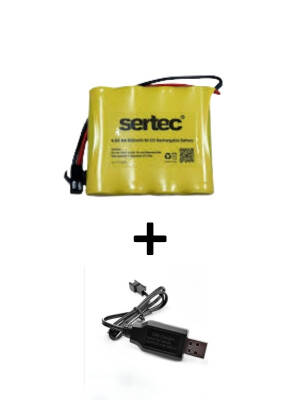 4.8V 800mAh Siyah Soketli Oyuncak Araba Pili + USB Şarj Cihazı Şarjlı RC Pil Seti - 1