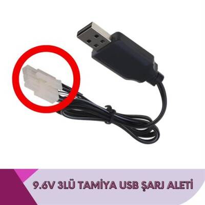 9.6v 3lü Tamiya Soketli USB Şarj Cihazı - 1