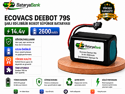 BataryaBank Ecovacs Deebot 79S Uyumlu Robot Süpürge Bataryası 14.4V 2600mAh Li-ion Şarj Edilebilir Pil - 1