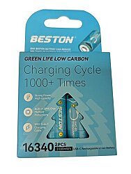 Beston CR123A 16340 3.7V 850mAh Şarjlı Li-ion Pil USB Kablolu 2'li Ambalaj - 2