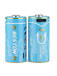Beston CR123A 16340 3.7V 850mAh Şarjlı Li-ion Pil USB Kablolu 2'li Ambalaj - 3
