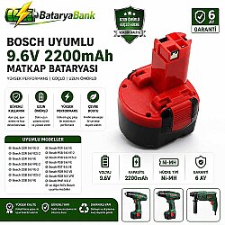 Bosch PSR960 BAT428 BAT10 2607335222 260733522 Gsr 9.6VE-2 PSR 9.6VE-2 PSR 6060 23609-RT Batarya - BataryaBank