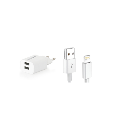Compaxe Çift USB Adaptör ve Lightning USB Kablolu Set CTA-521DIU - 1