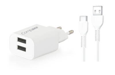 Compaxe Çift USB + Type-C USB Girişli Kablolu Adaptör Seti CTA-521DUTB24 - 1