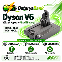 Dyson V6 DC62 Batarya 21.6V Uyumlu Pil | V6 DC58 DC59 DC61 - BataryaBank