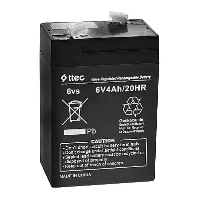 Ttec 6V 4AH Bakımsız Kuru Akü - 1