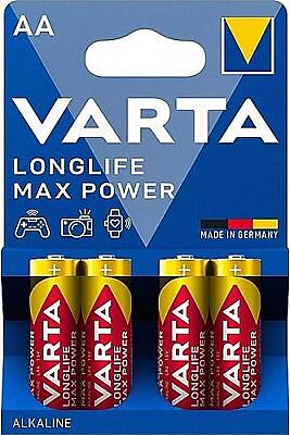 Varta Longlife Max Power AA 4'lü Alkaline Pil | Uzun Ömürlü Kalem Pil - 1