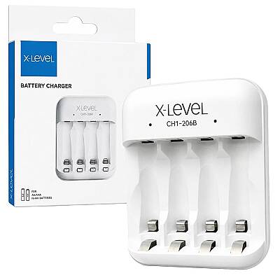 X-Level CH1-206B 4 Yuvalı AA AAA Ni-MH USB-C Pil Şarj Cihazı - 1