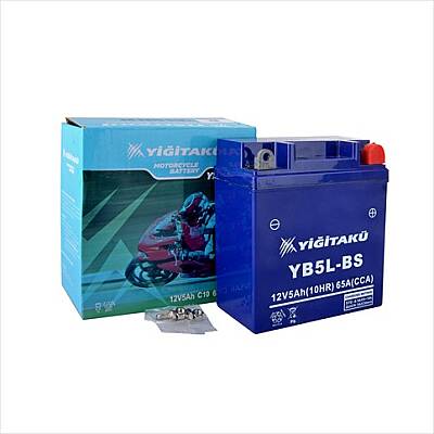 Yiğit Akü YB5L-BS 12V 5Ah MT Serisi Dik Motosiklet Aküsü (MF) Bakım Gerektirmeyen - 1